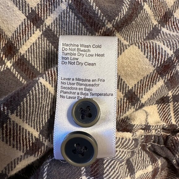 Jachs Mens Brown & Beige Cotton Plaid Button-Up Flannel Shirt Size XL - Picture 9 of 10